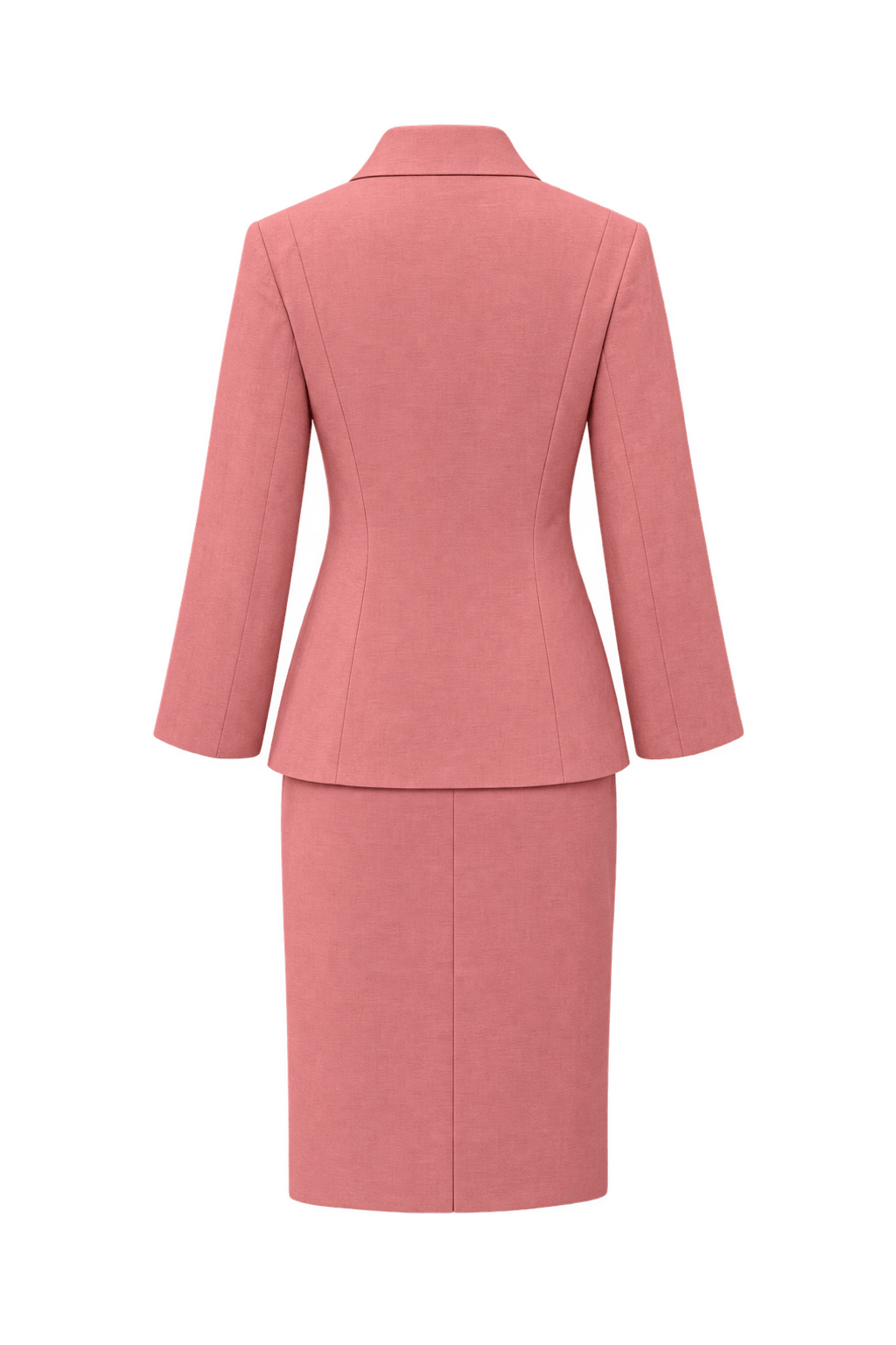 1980s Pink Cotton Blend Skirt Suit - Back View