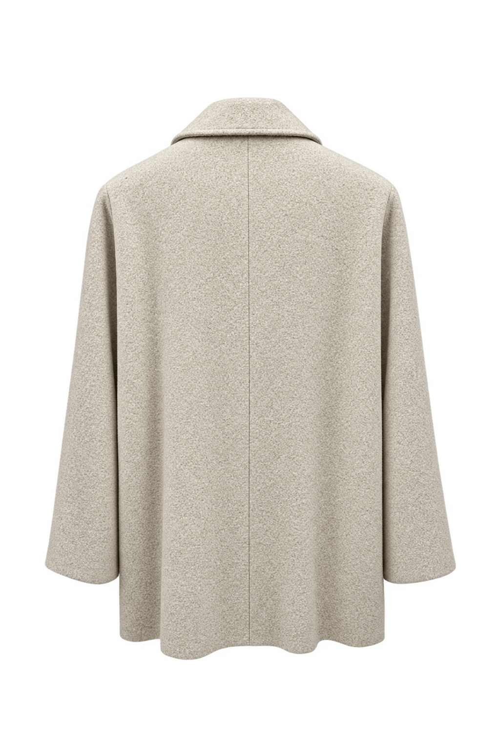 1970s Cream White Wool Blend Coat - Back View