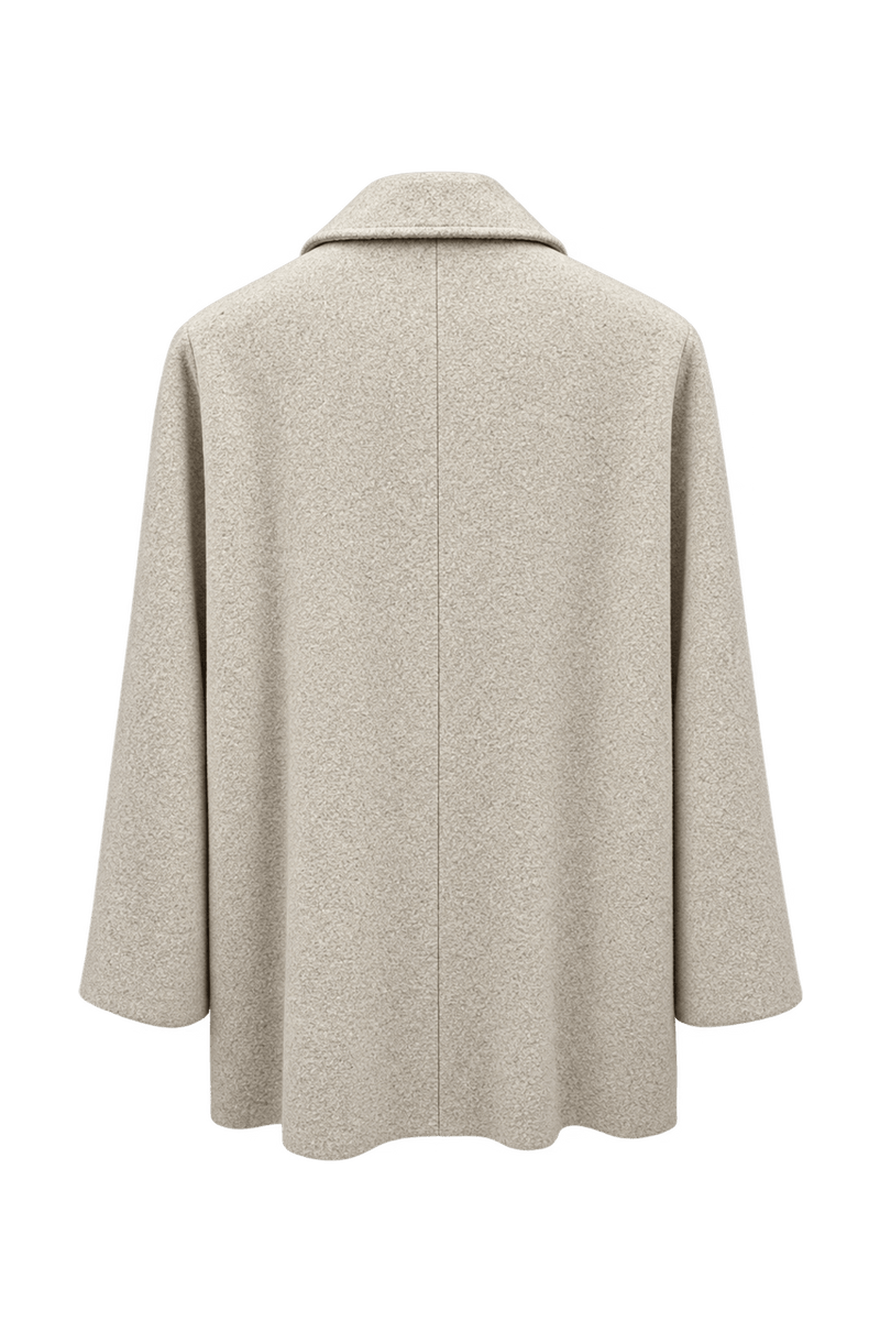1970s Cream White Wool Blend Coat - Back View