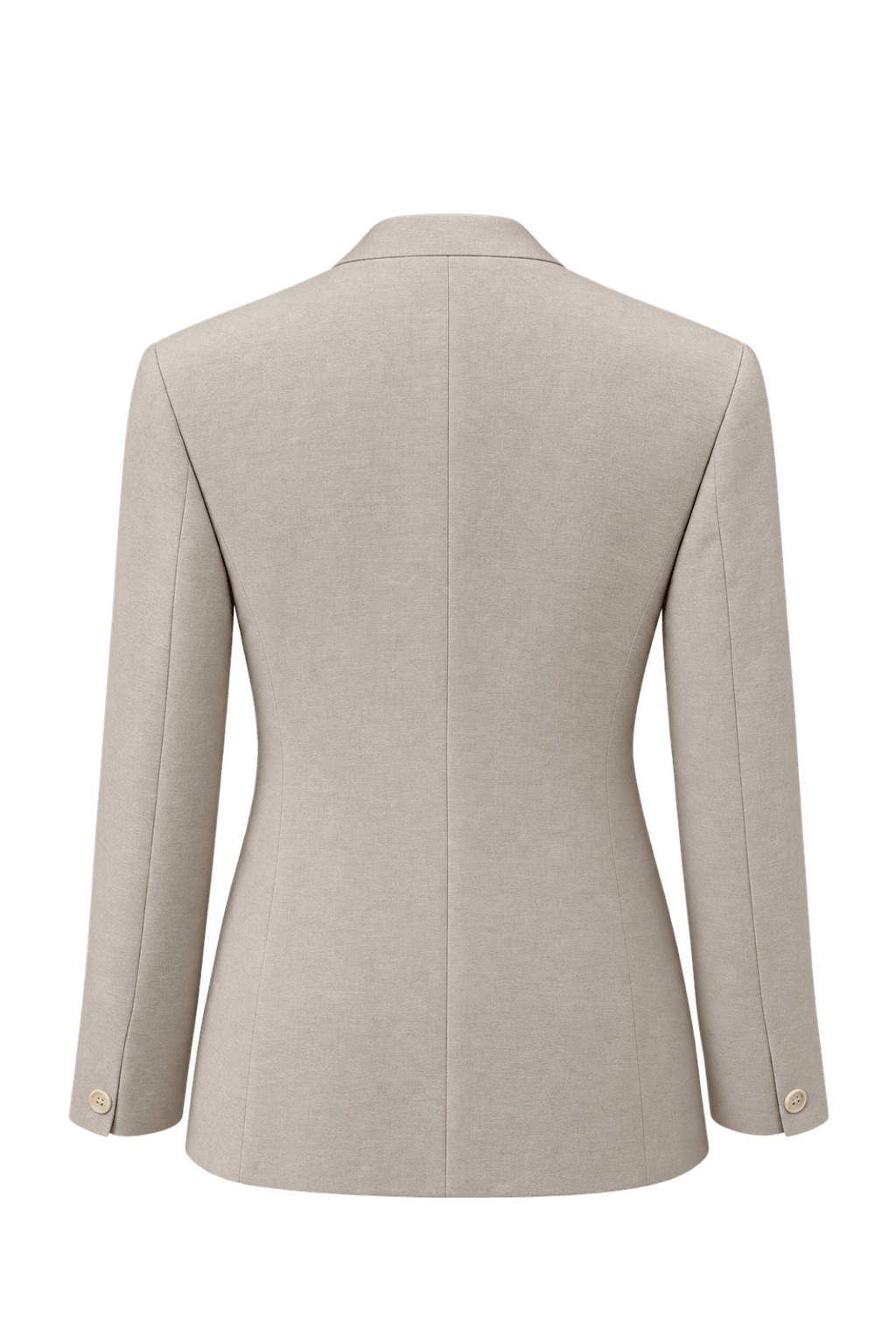 1990s Beige Wool Blend Blazer - Back View