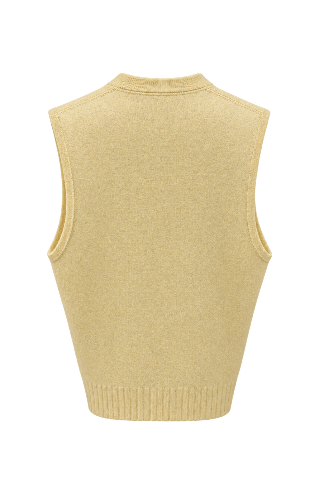 1960s Cream Wool Vest - Back View