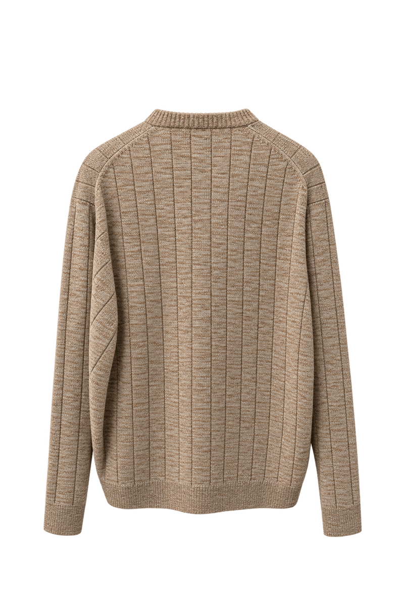 1990s Tan Cotton Blend Sweater - Back View