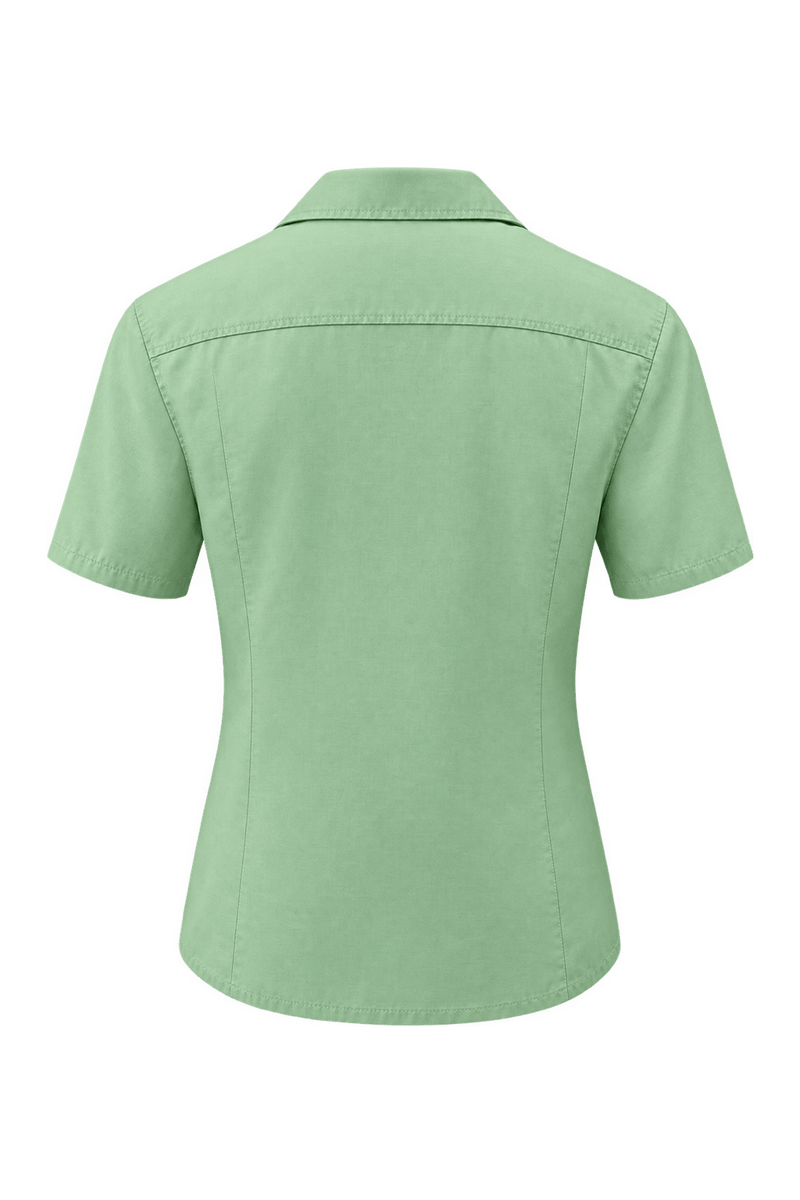1970s Light Green Cotton Shirt - Back View