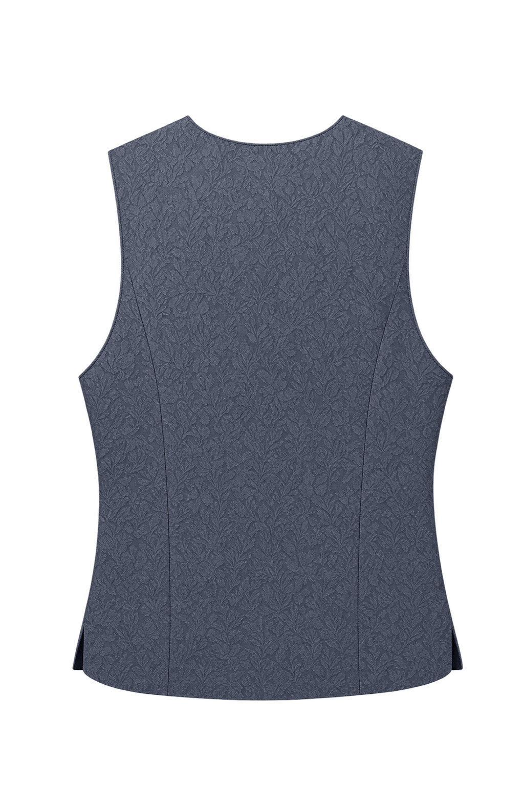 1970s Blue Wool Blend Vest - Back View