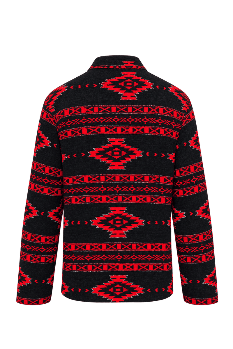 1970s Black Cotton Blend Jacket - Back View
