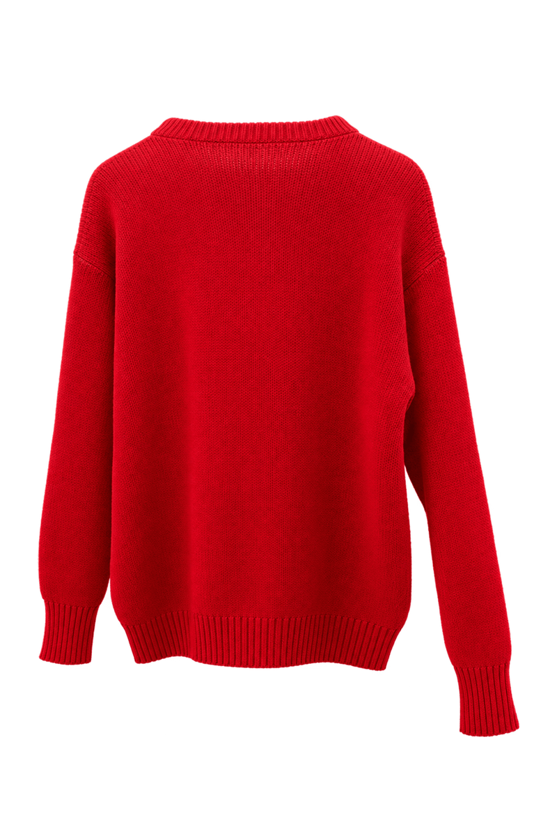 1960s Red Cotton Blend Sweater - Back View