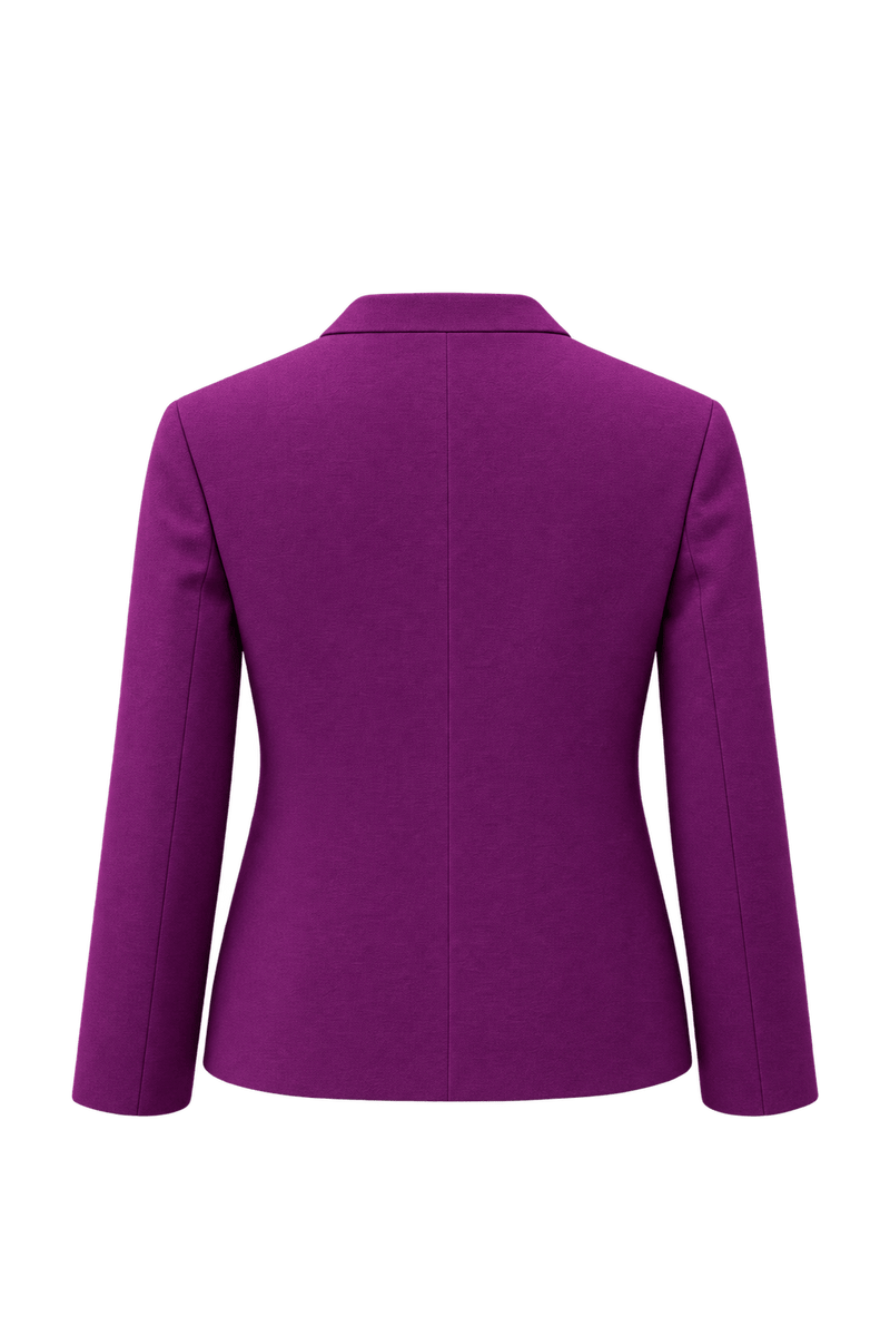 1980s Purple Wool Blend Blazer - Back View