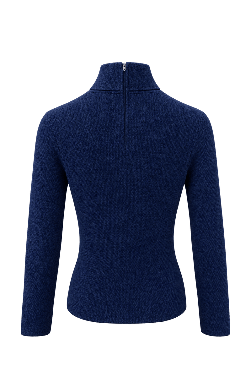 1960s Navy Blue Cotton Blend Sweater - Back View