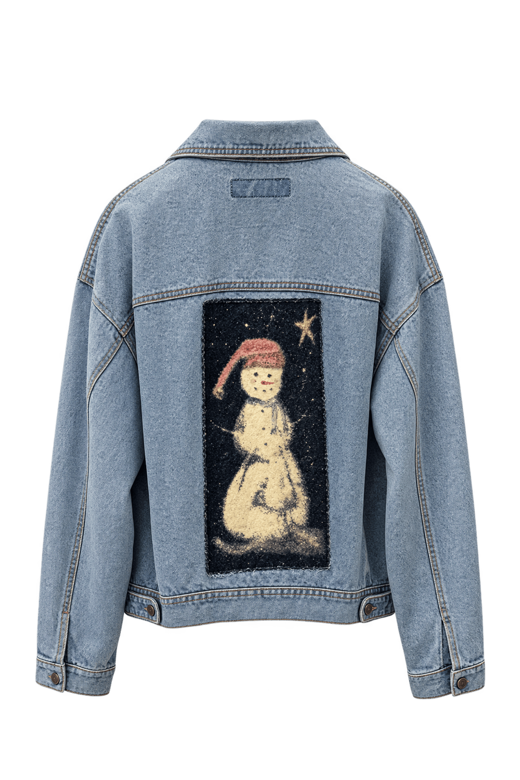 1990s Light Blue Denim Denim Jacket - Back View