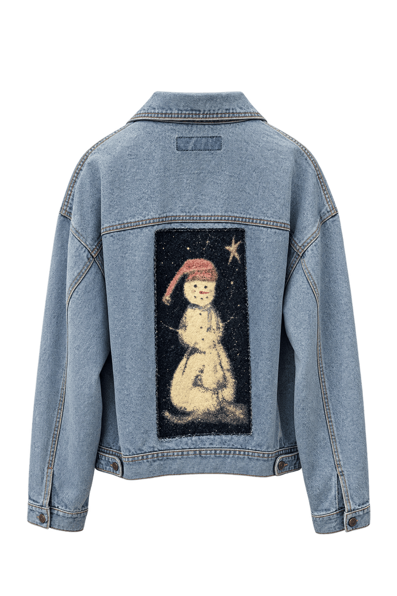 1990s Light Blue Denim Denim Jacket - Back View