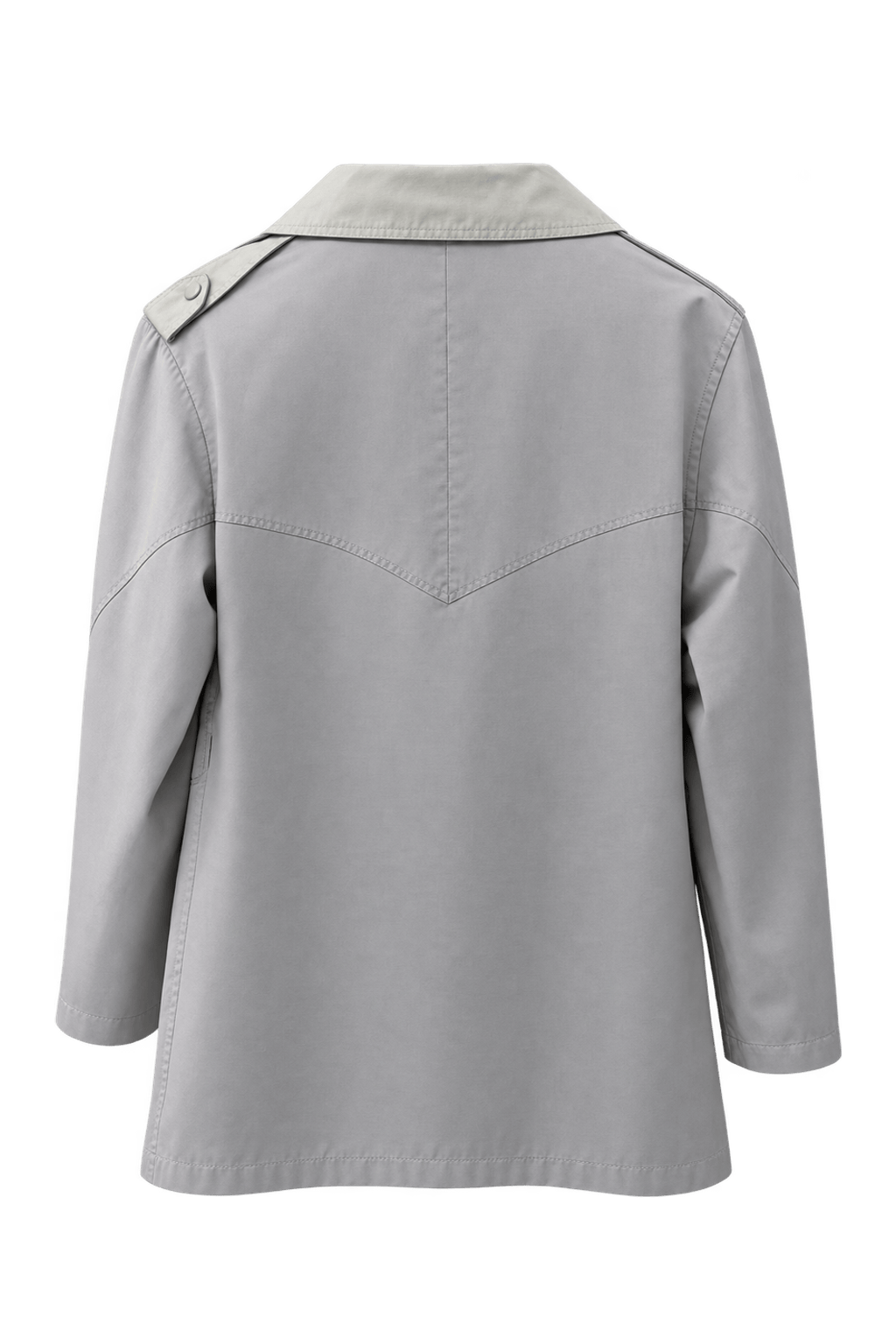 1980s Light Gray Cotton Blend Jacket - Back View