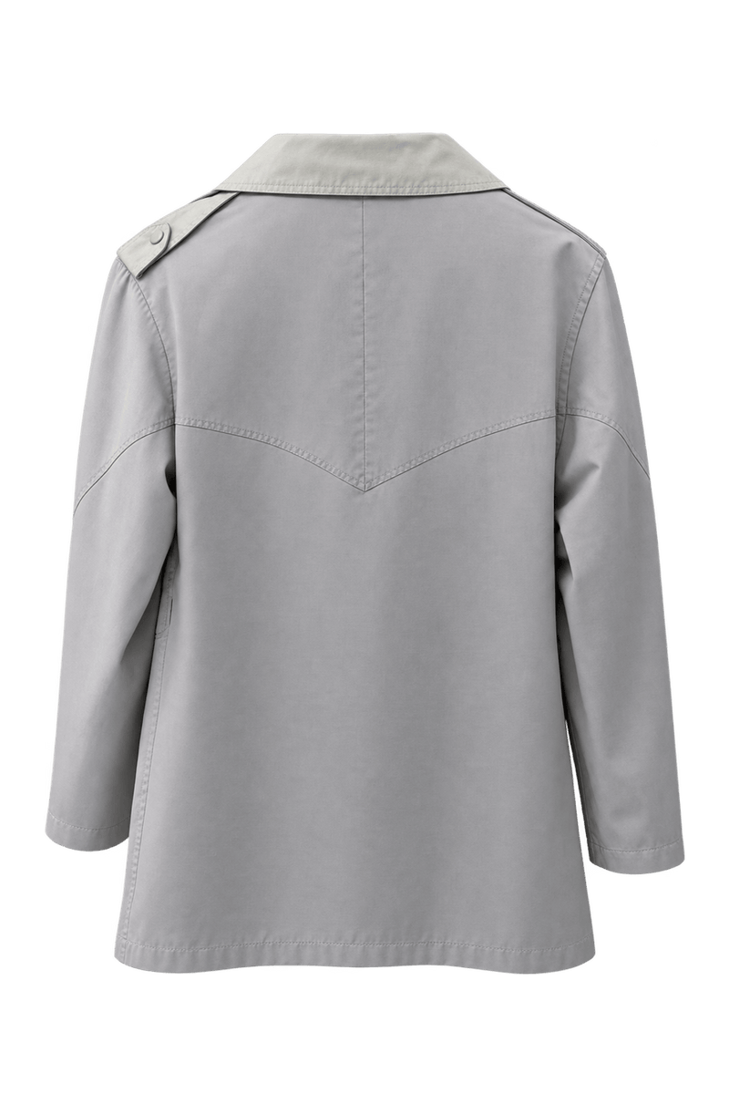 1980s Light Gray Cotton Blend Jacket - Back View