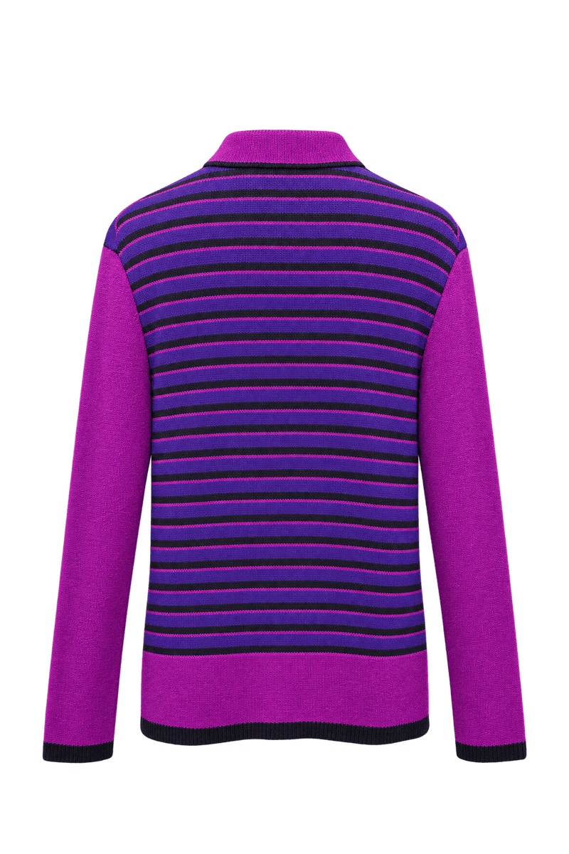 1960s Purple Cotton Blend Sweater - Back View