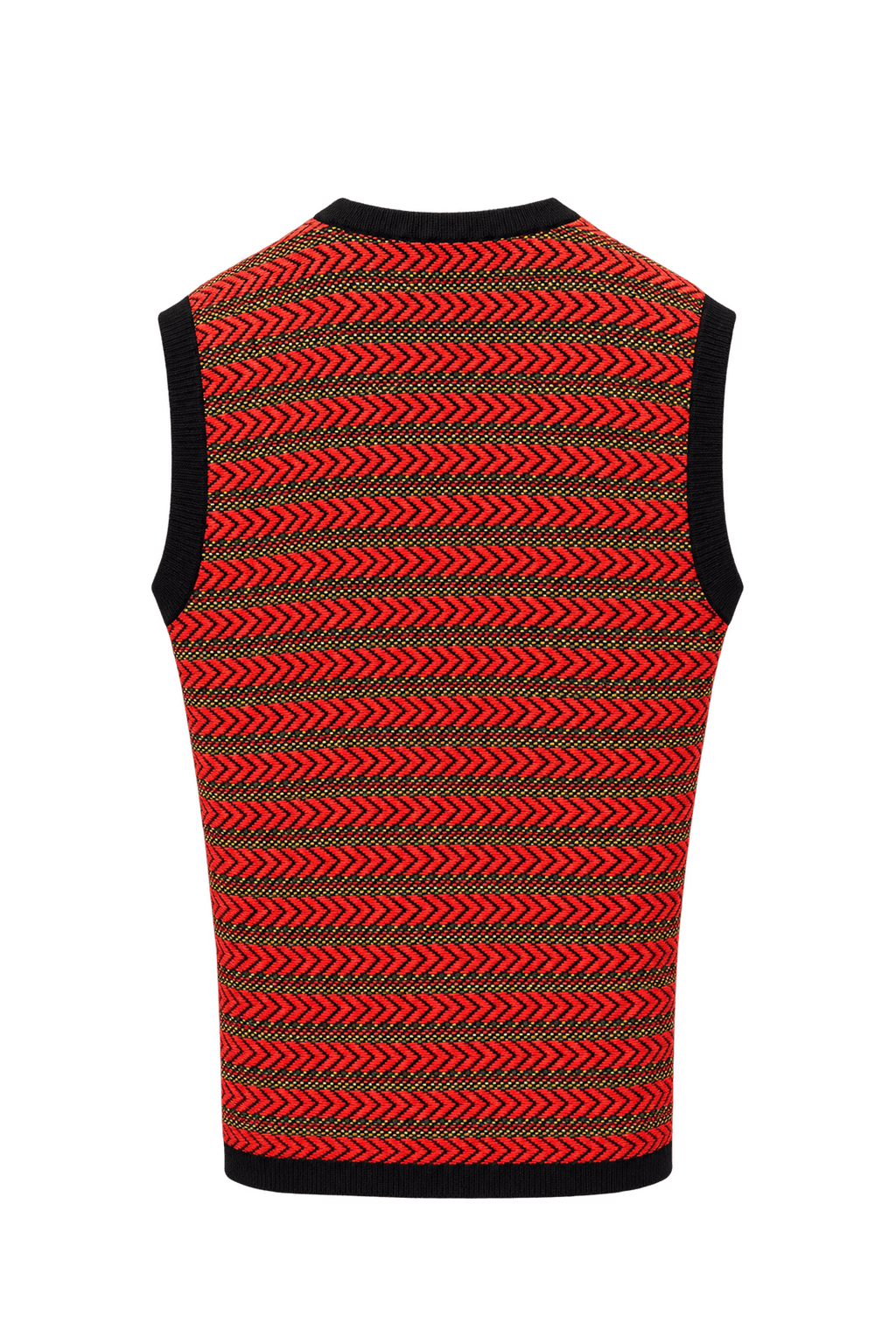 1970s Red Wool Blend Vest - Back View