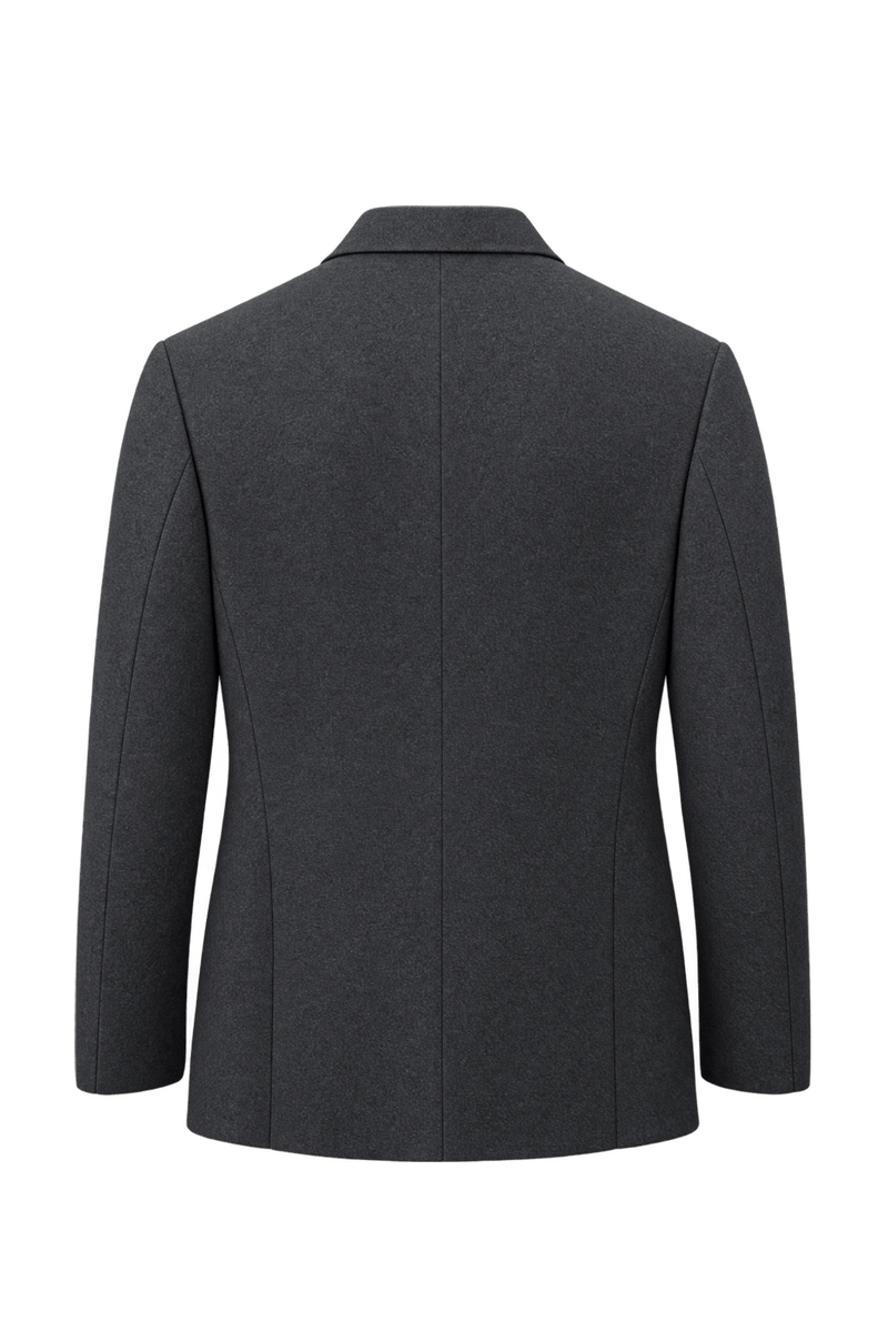 1990s Black Wool Blazer - Back View
