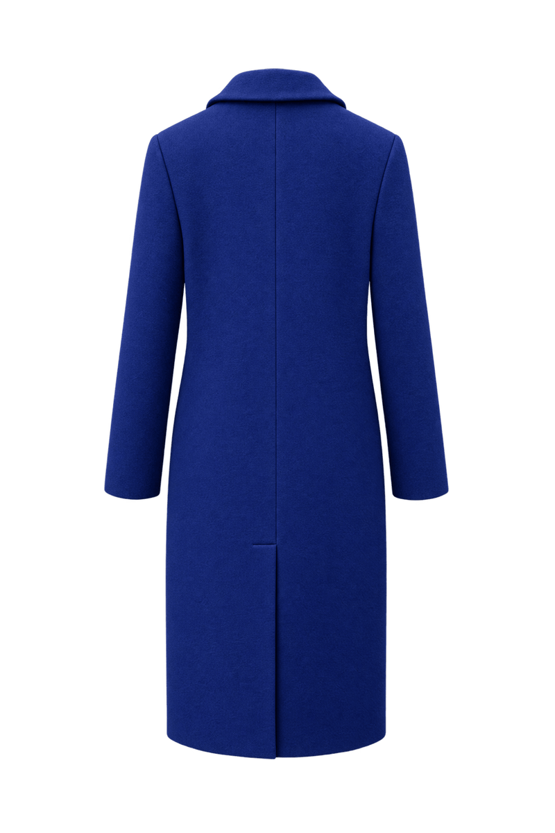 1990s Blue Wool Blend Coat - Back View