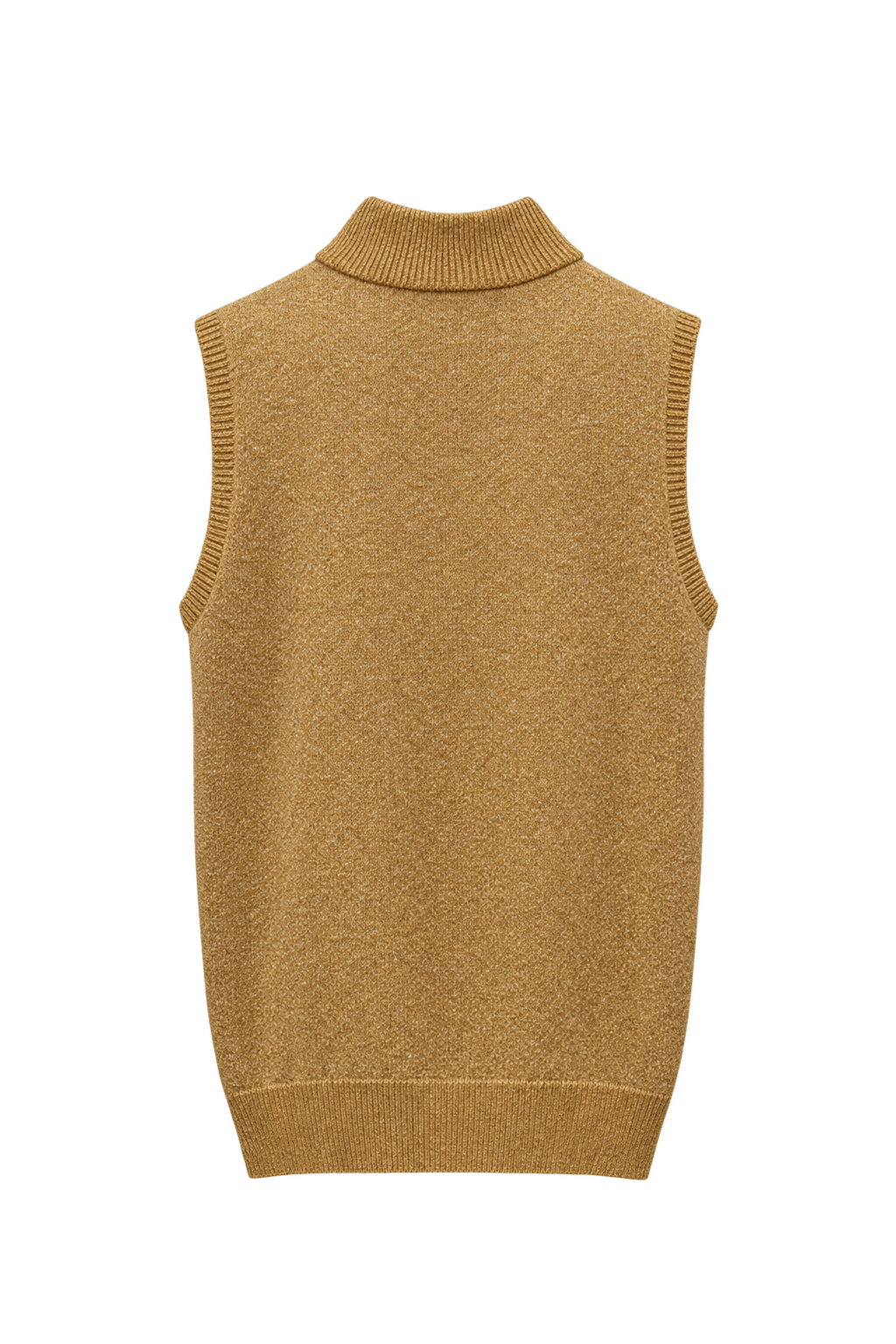 1990s Gold Wool Blend Vest - Back View