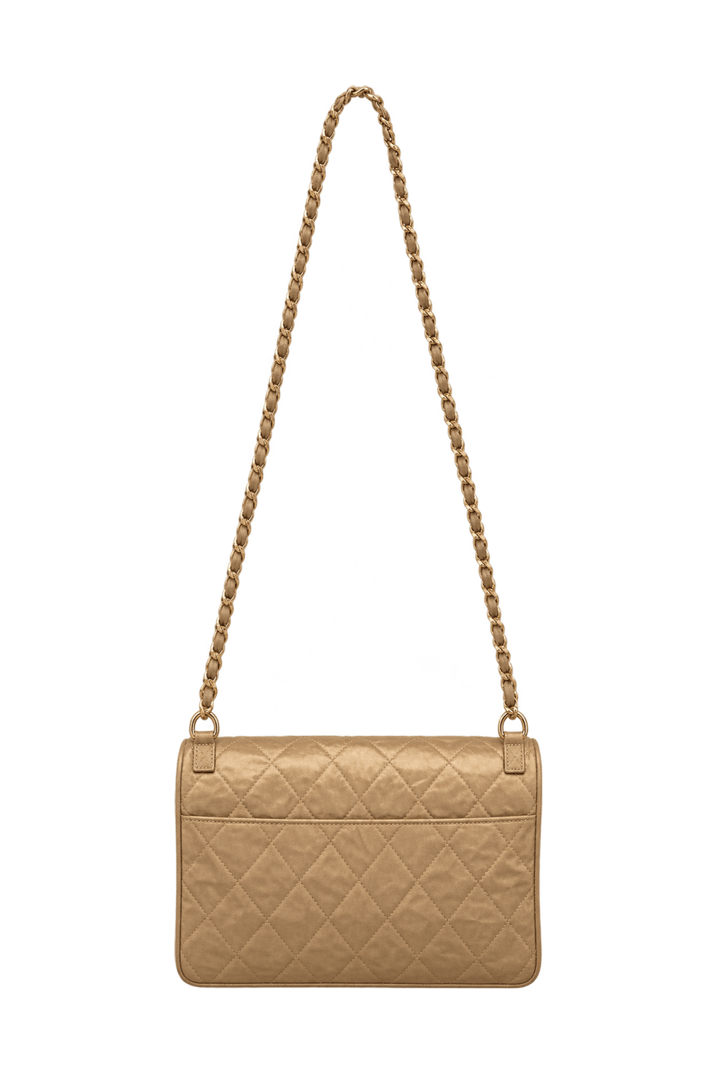 1990s Gold Leather Bag - Back View