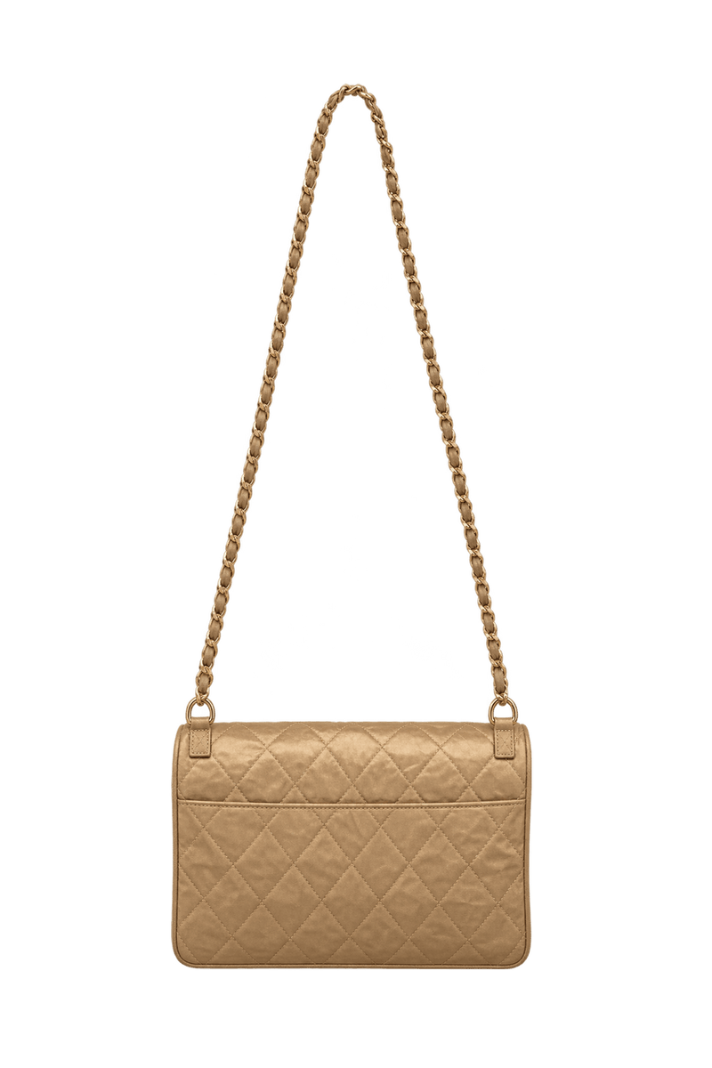 1990s Gold Leather Bag - Back View