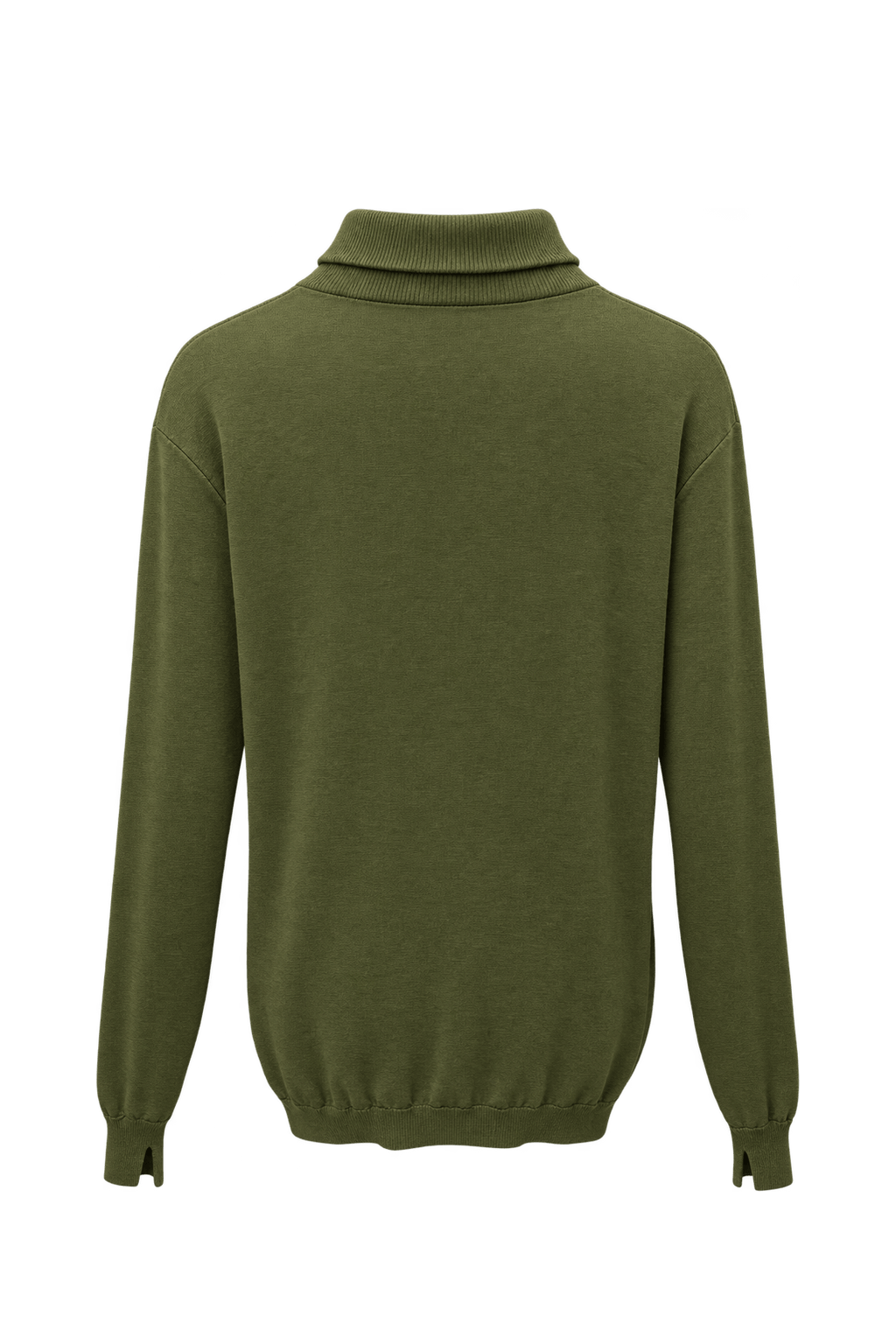 1970s Olive Green Cotton Blend Sweater - Back View