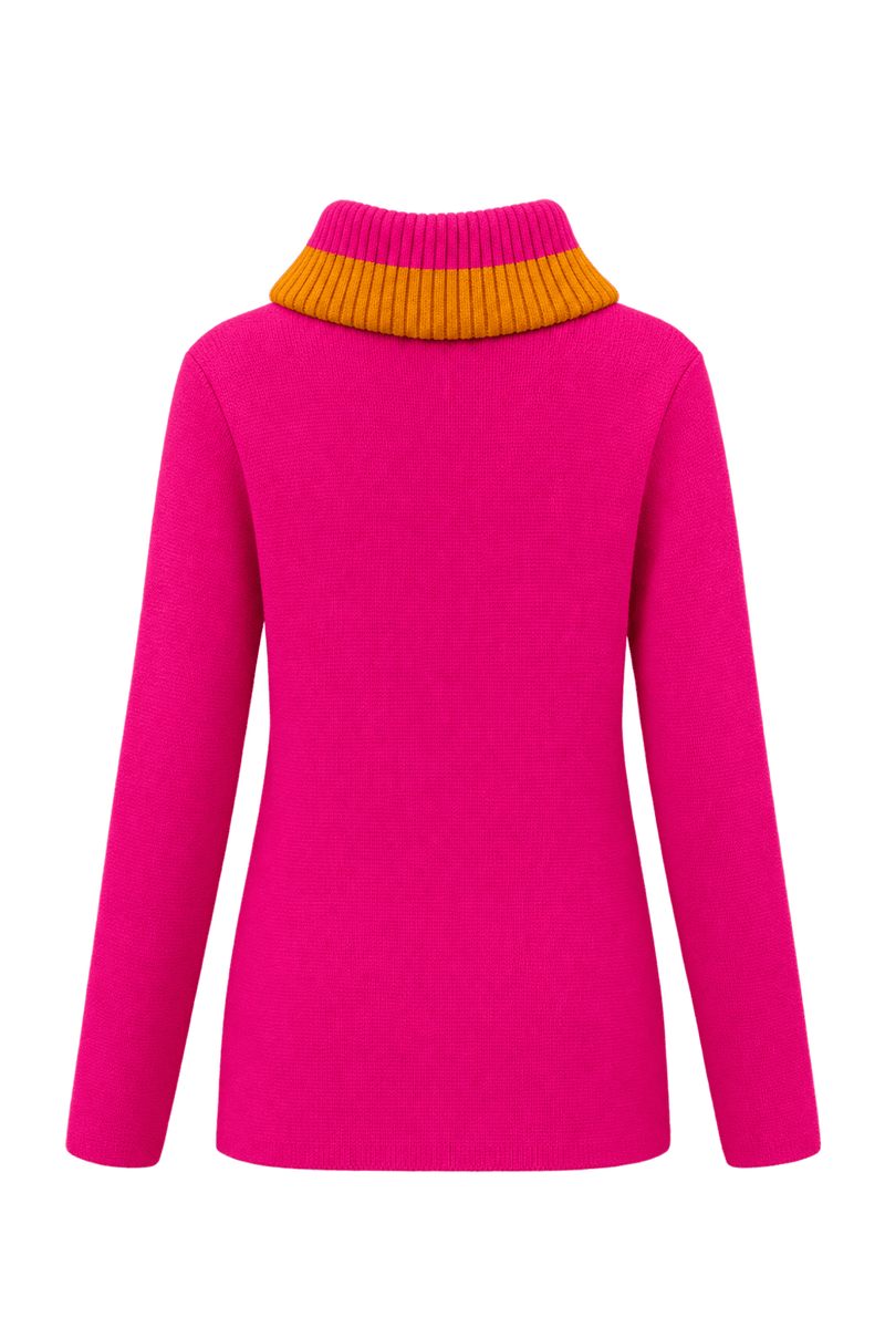 1980s Hot Pink Cotton Blend Sweater - Back View