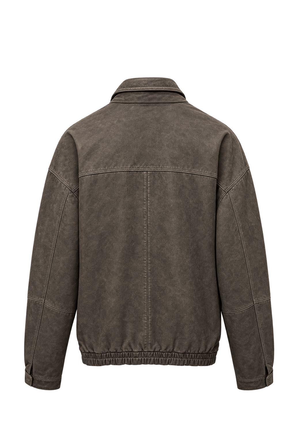 1980s Dark Brown Leather Jacket - Back View
