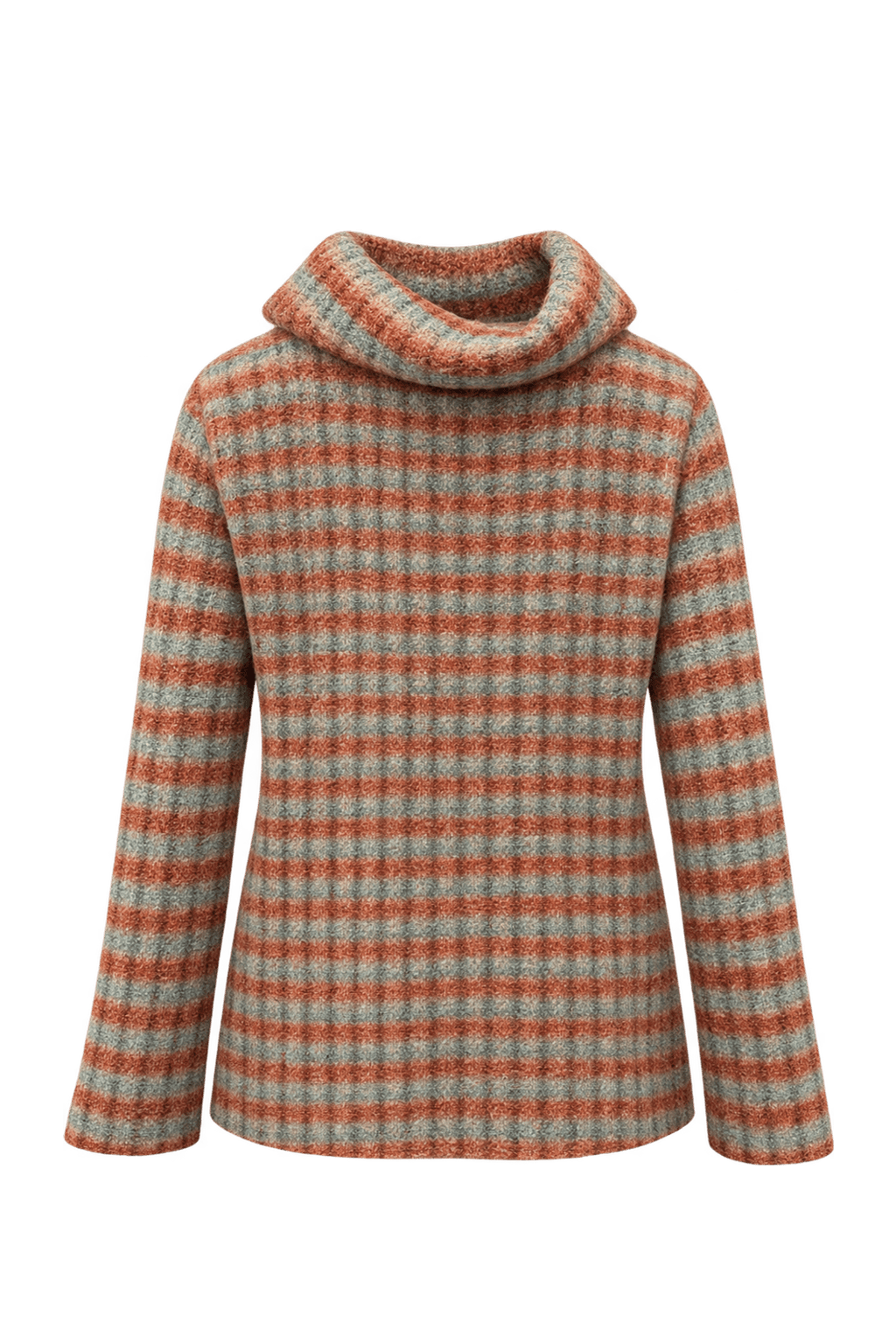 1970s Orange-Brown Wool Blend Sweater - Back View
