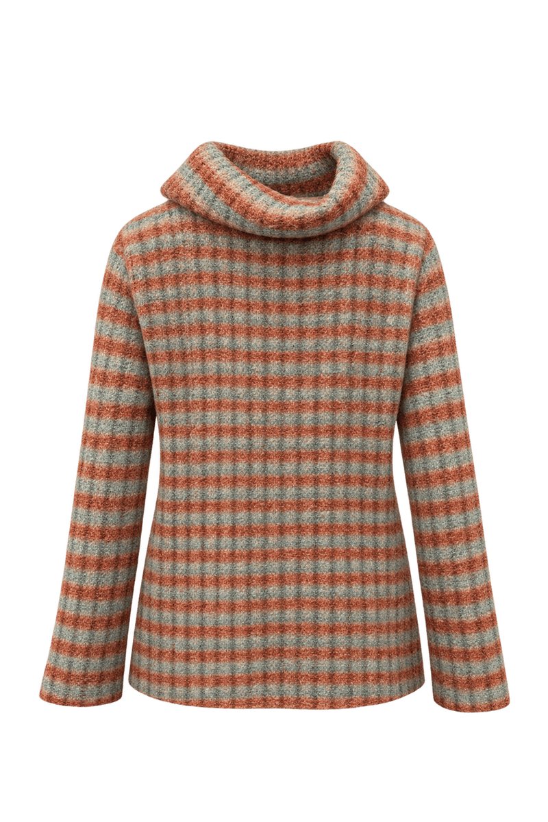 1970s Orange-Brown Wool Blend Sweater - Back View