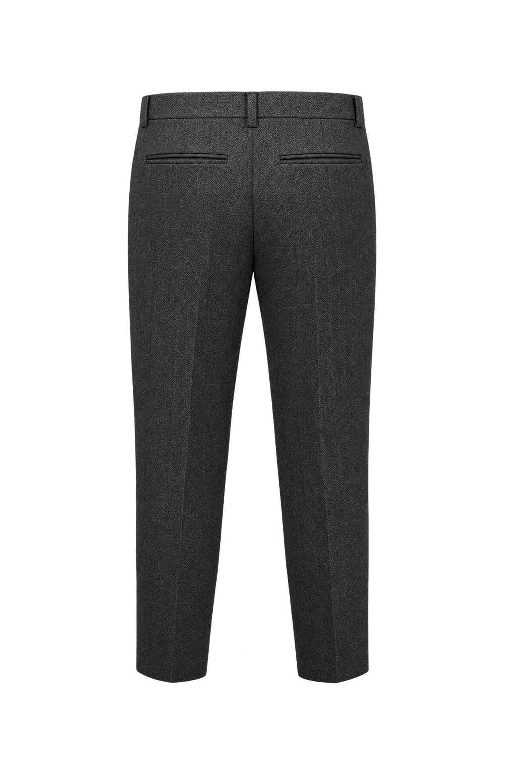 1980s Charcoal Gray Wool Blend Trousers - Back View