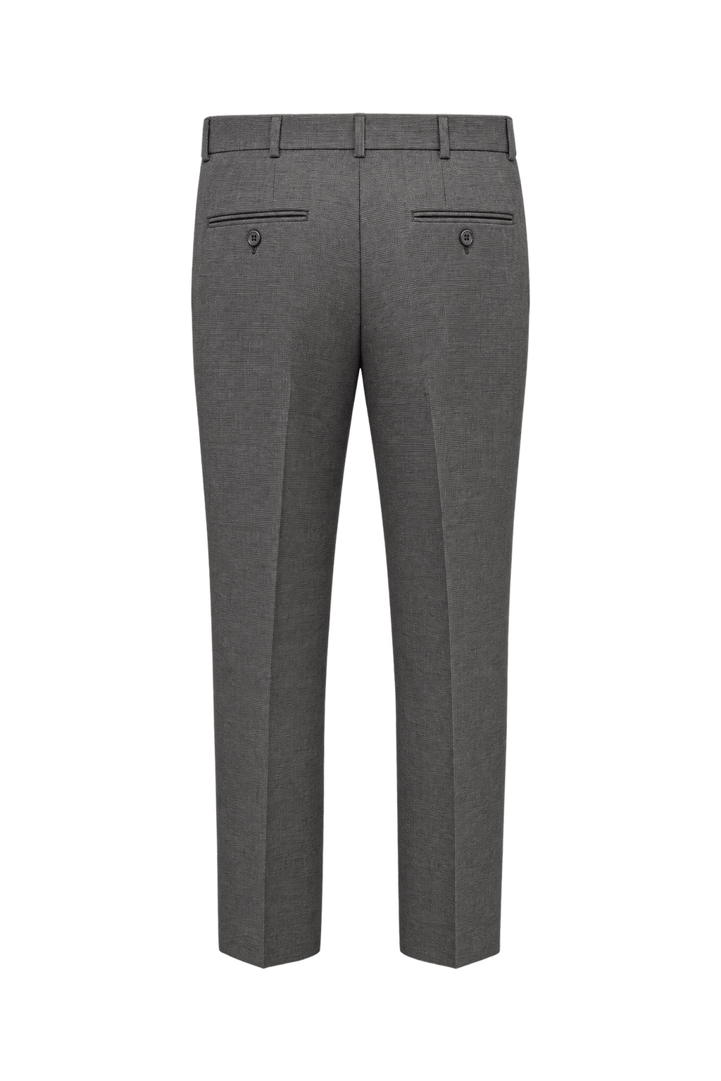 1980s Medium Grey Wool Blend Trousers - Back View