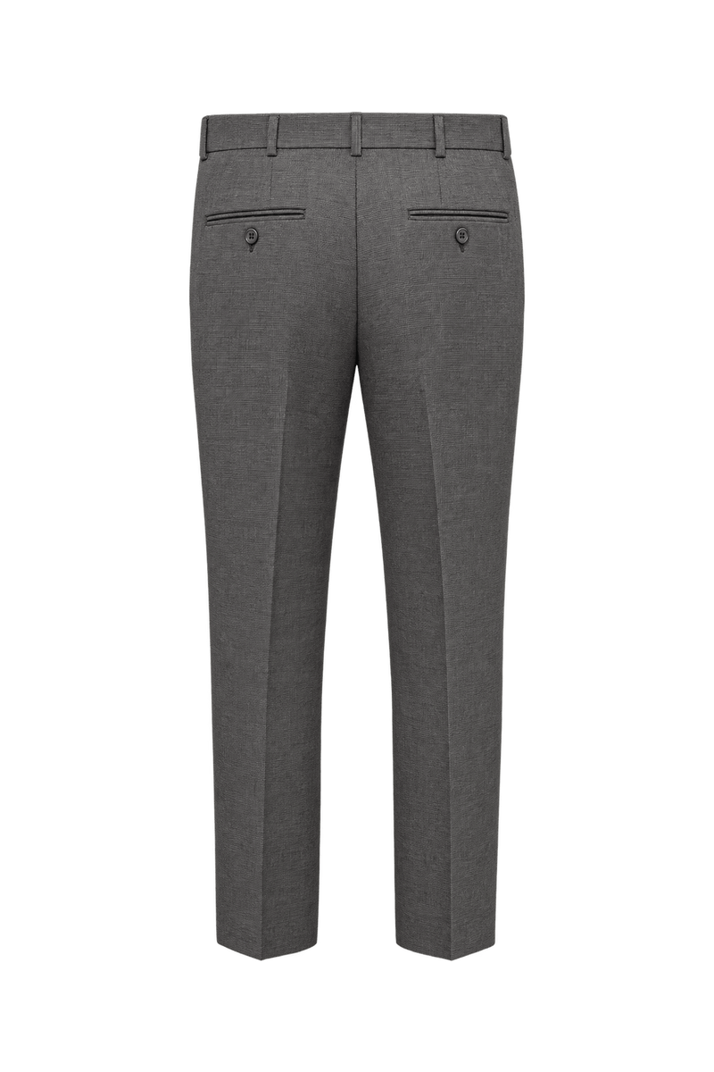 1980s Medium Grey Wool Blend Trousers - Back View