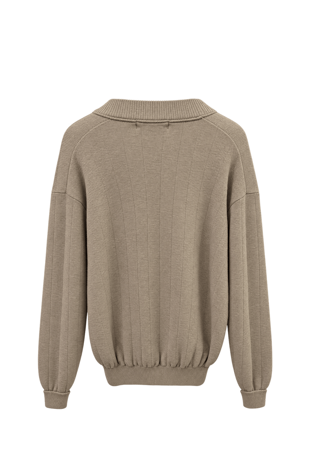 1960s Warm Taupe Beige Knit Sweater - Back View