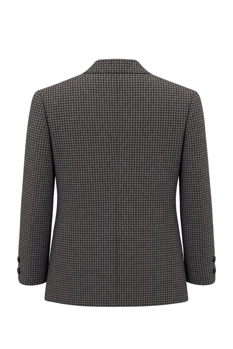 1980s Charcoal Grey Wool Blazer - Back View