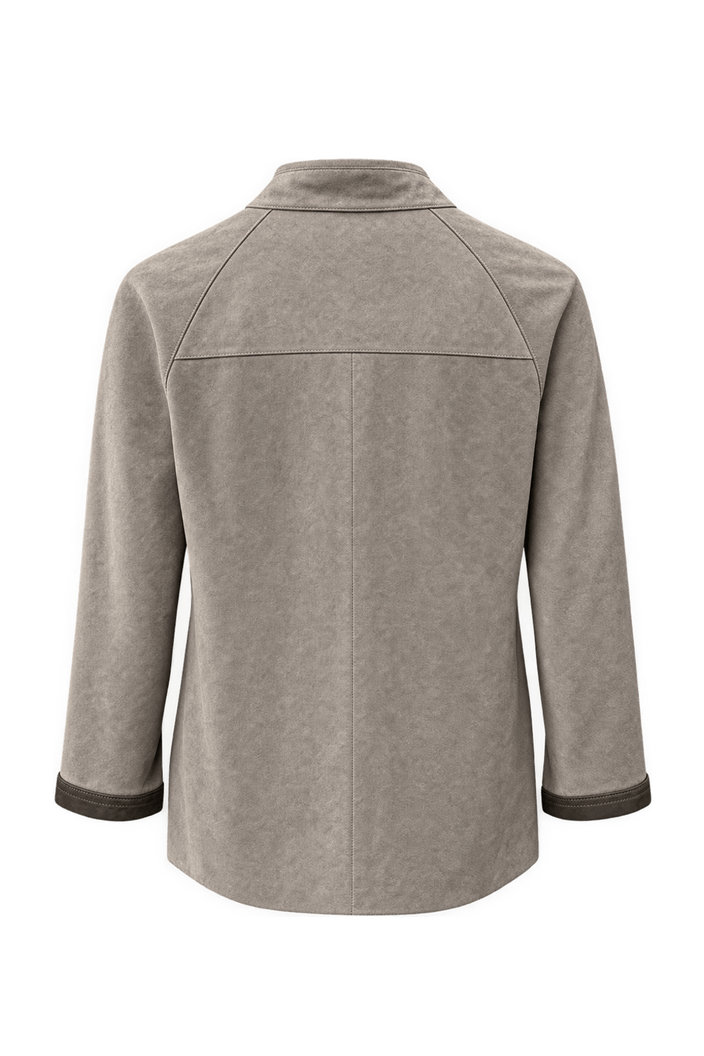 1980s Taupe Gray Suede Jacket - Back View