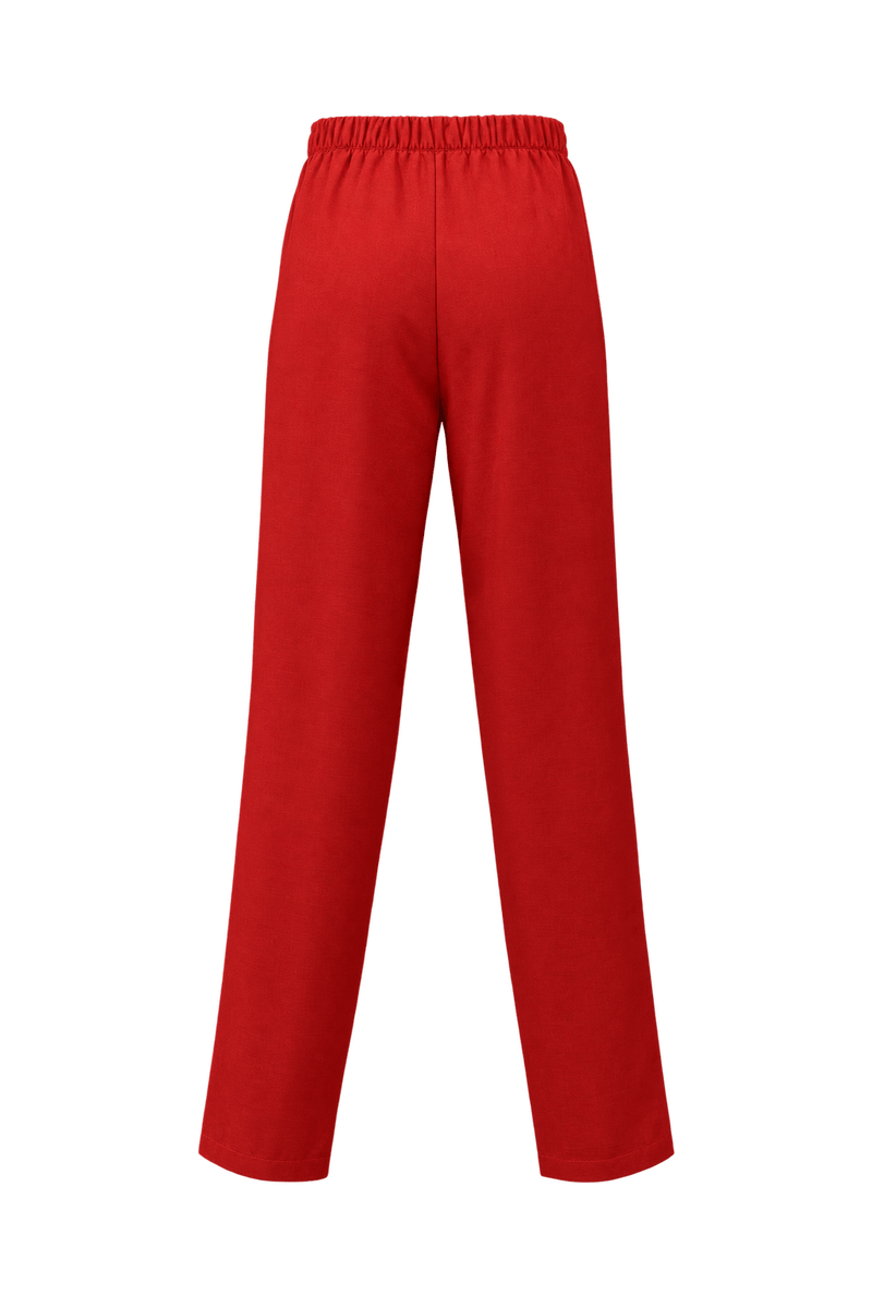1980s Bright Red Unverified Lightweight Woven Trousers - Back View
