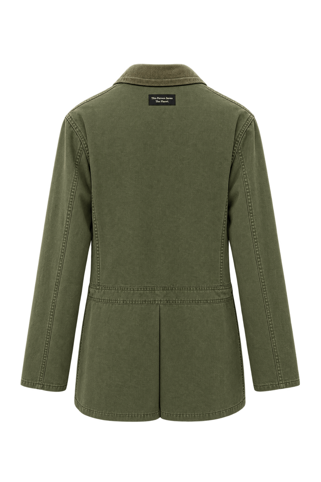 1980s Olive Green Cotton Jacket - Back View