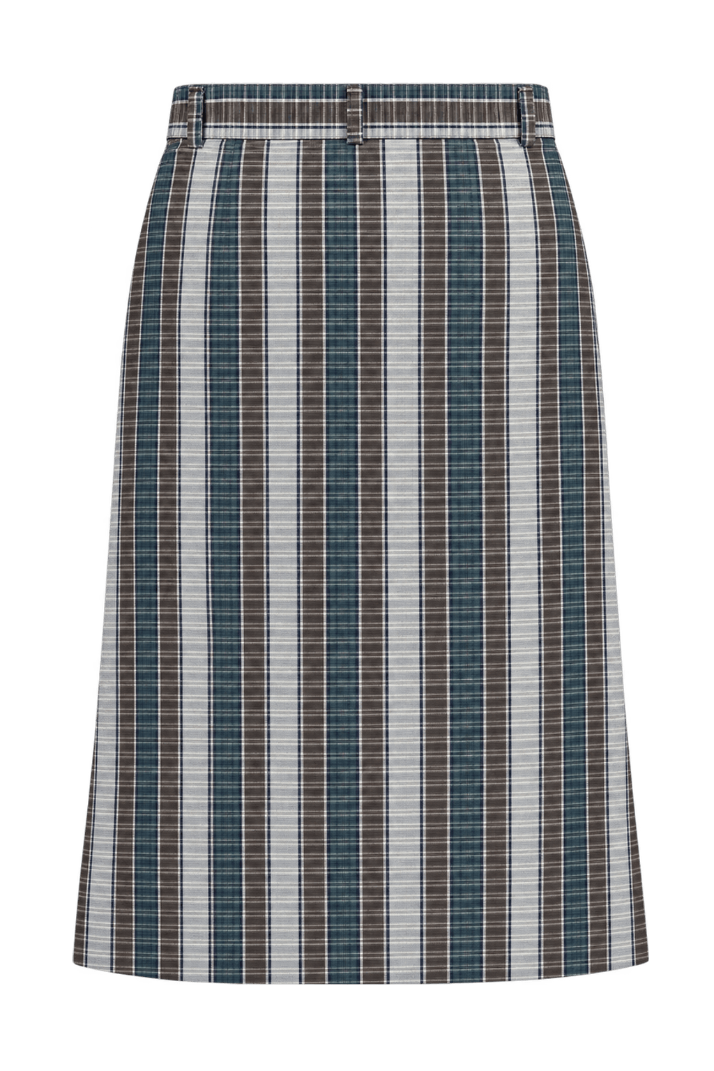 1970s Blue-Green Woven Skirt - Back View