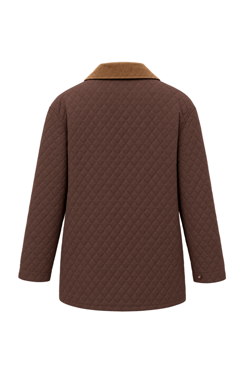 1980s Chocolate Brown Synthetic Jacket - Back View