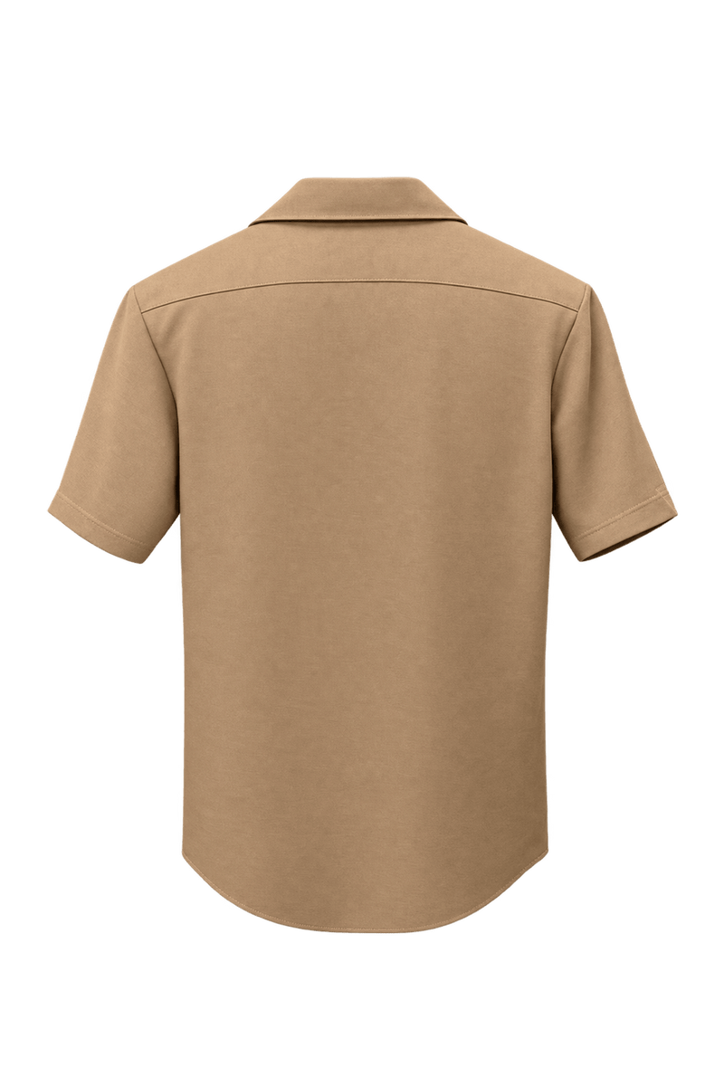 1970s Camel Tan Polyester Blend Shirt - Back View
