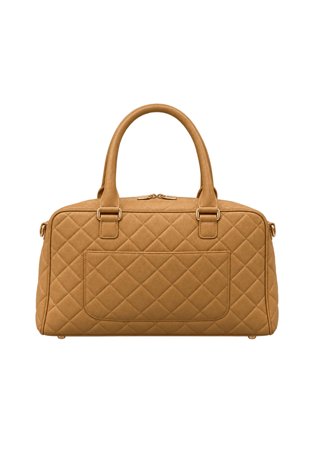 1970s Camel Tan Leather Handbag - Back View