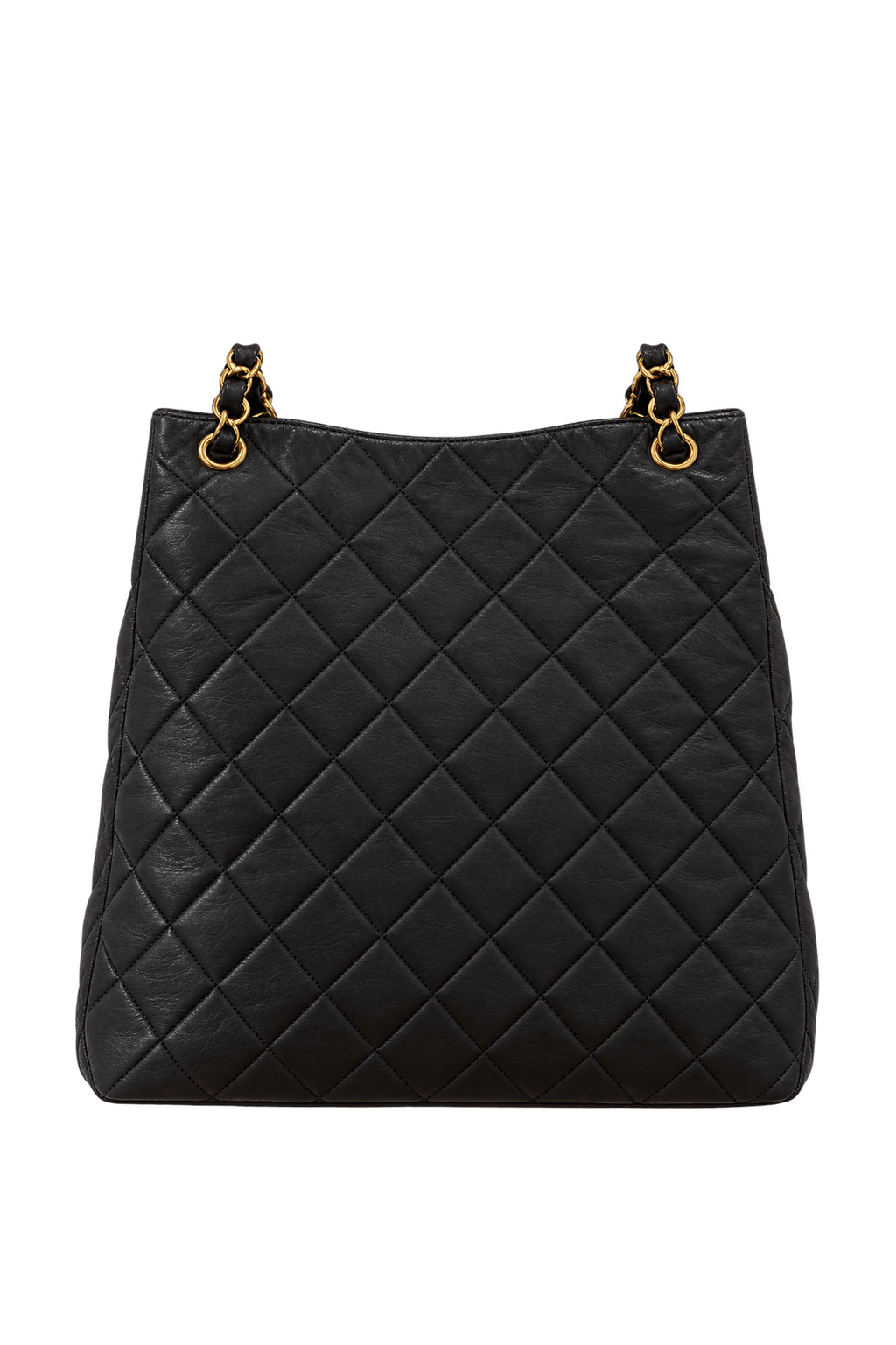 1990s Black Leather Shoulder Bag - Back View
