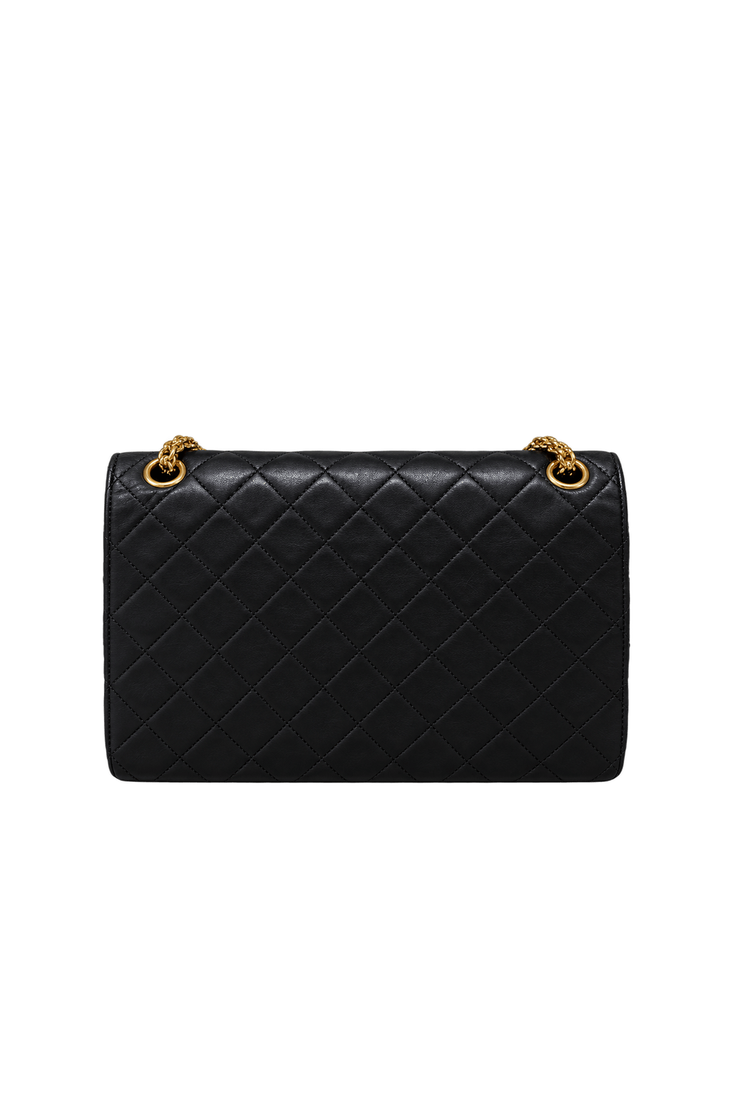 1980s Black Leather-like Shoulder Bag - Back View