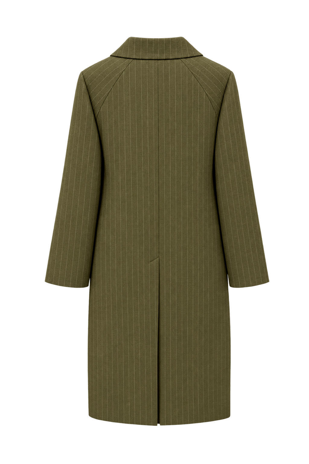 1980s Olive Green Wool Blend Coat - Back View