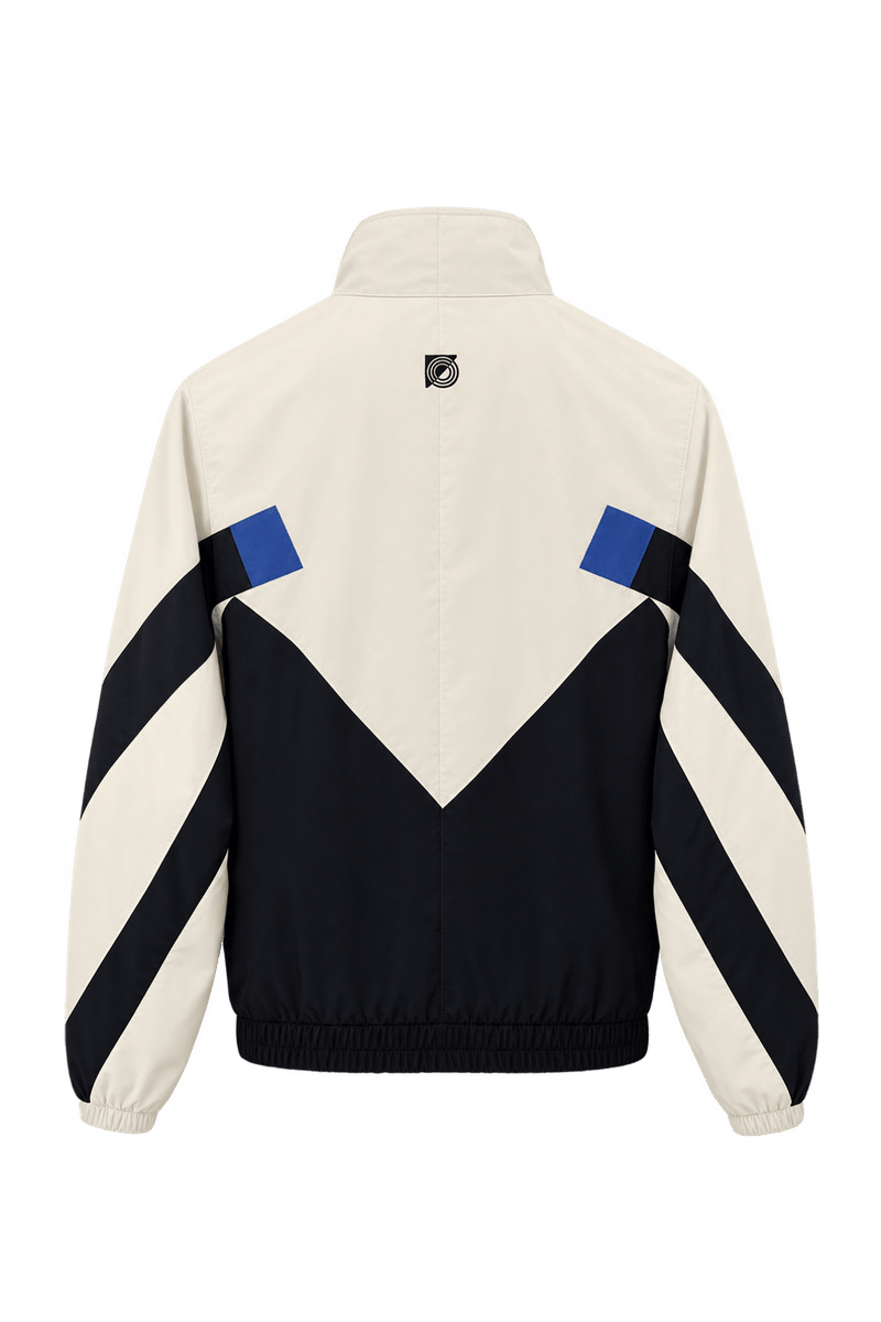 1990s Cream White Synthetic Jacket - Back View
