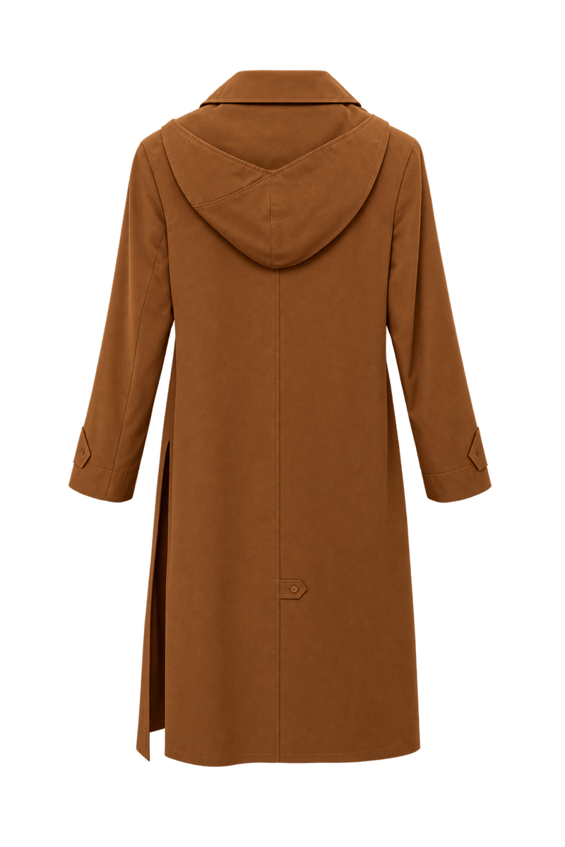 1980s Rust-Camel Brown Cotton Trench Coat - Back View