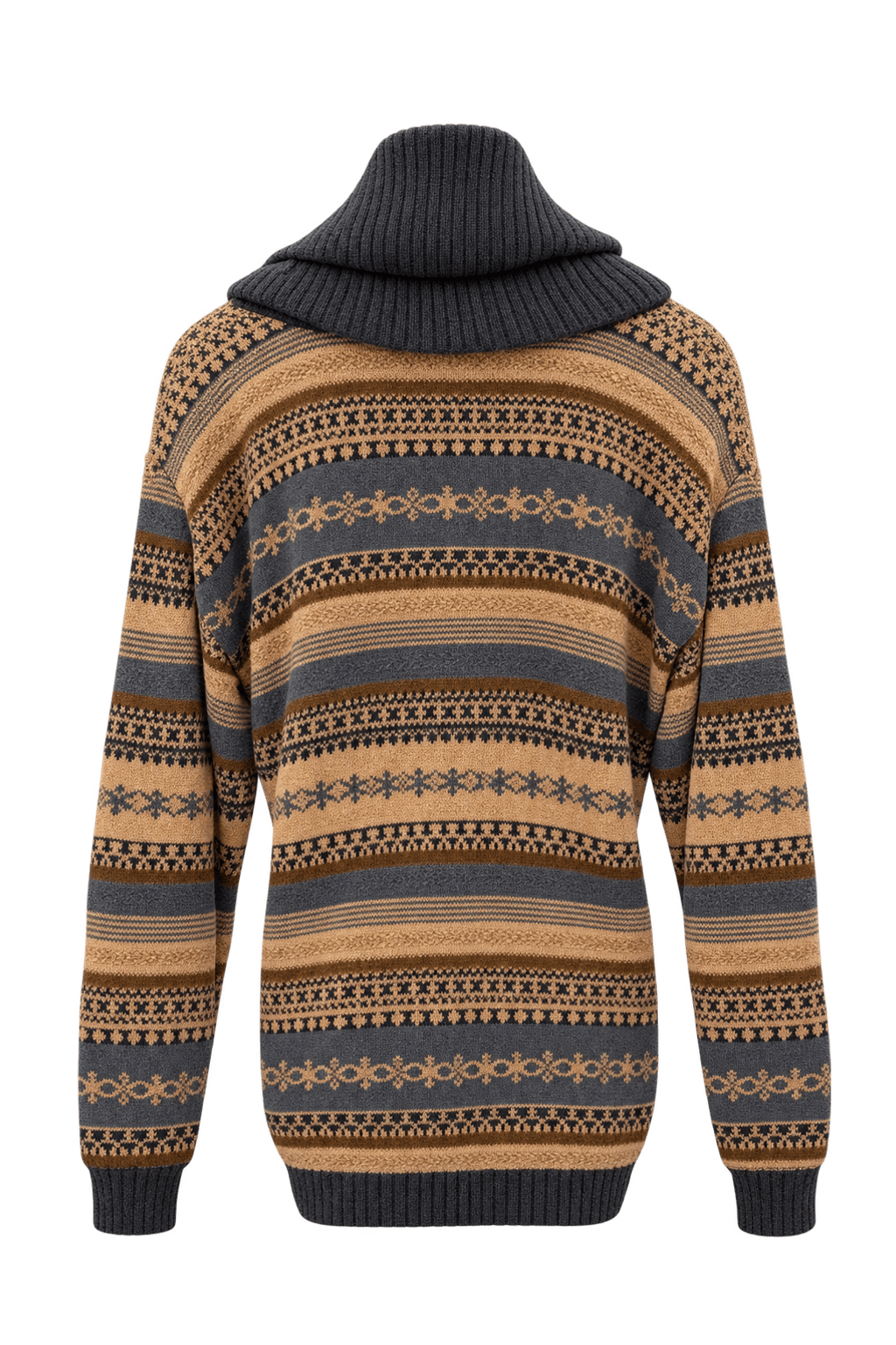 1980s Camel Tan Knit Sweater - Back View