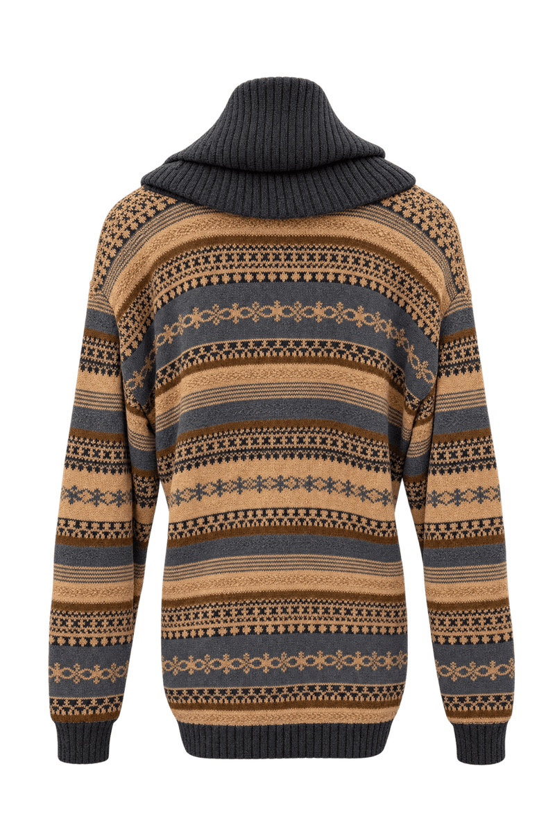 1980s Camel Tan Knit Sweater - Back View