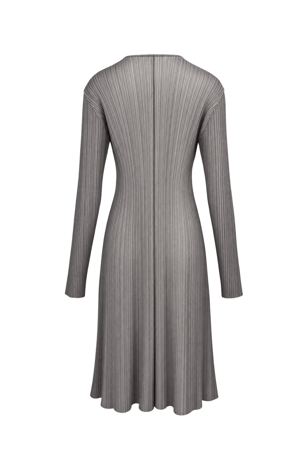 1990s Smoky Charcoal Gray Synthetic Cardigan - Back View