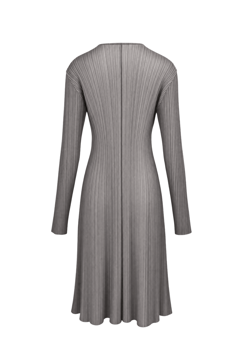 1990s Smoky Charcoal Gray Synthetic Cardigan - Back View