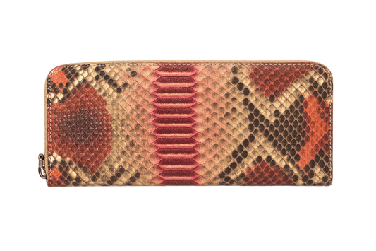1980s Burgundy Red Snakeskin-Look Wallet - Back View